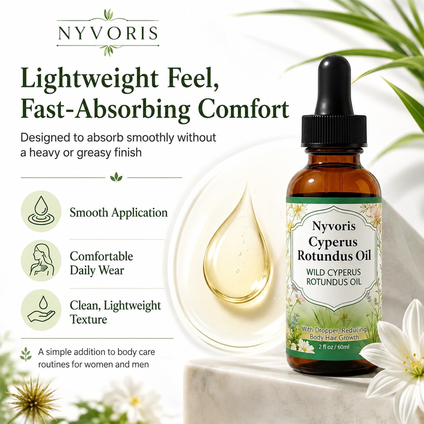 Ceduce NYVORIS Cyperus Rotundus Oil for Hair Removal