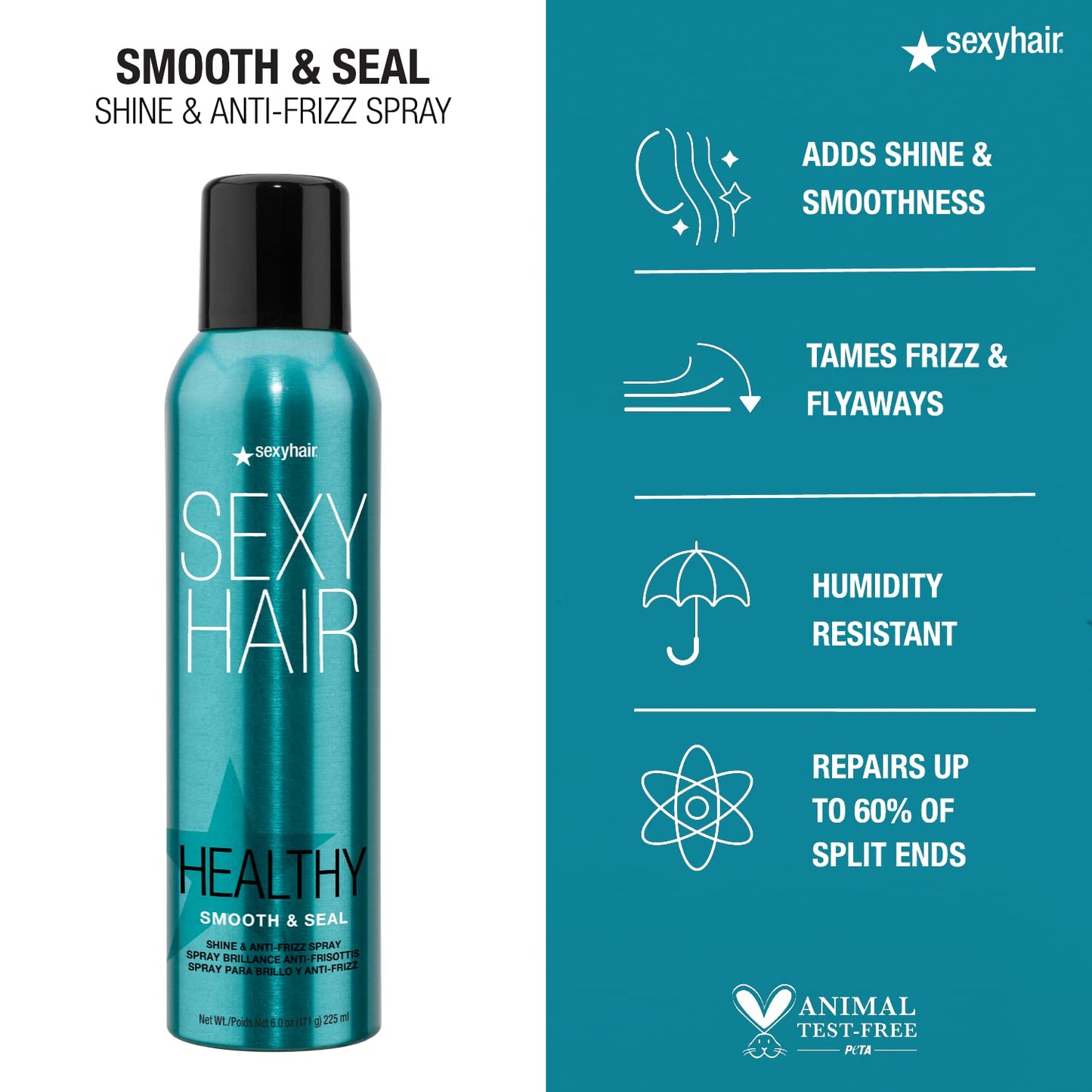 Healthy Smooth and Seal Anti-Frizz Spray - Adds Shine & Smooths Cuticle | All Hair Types