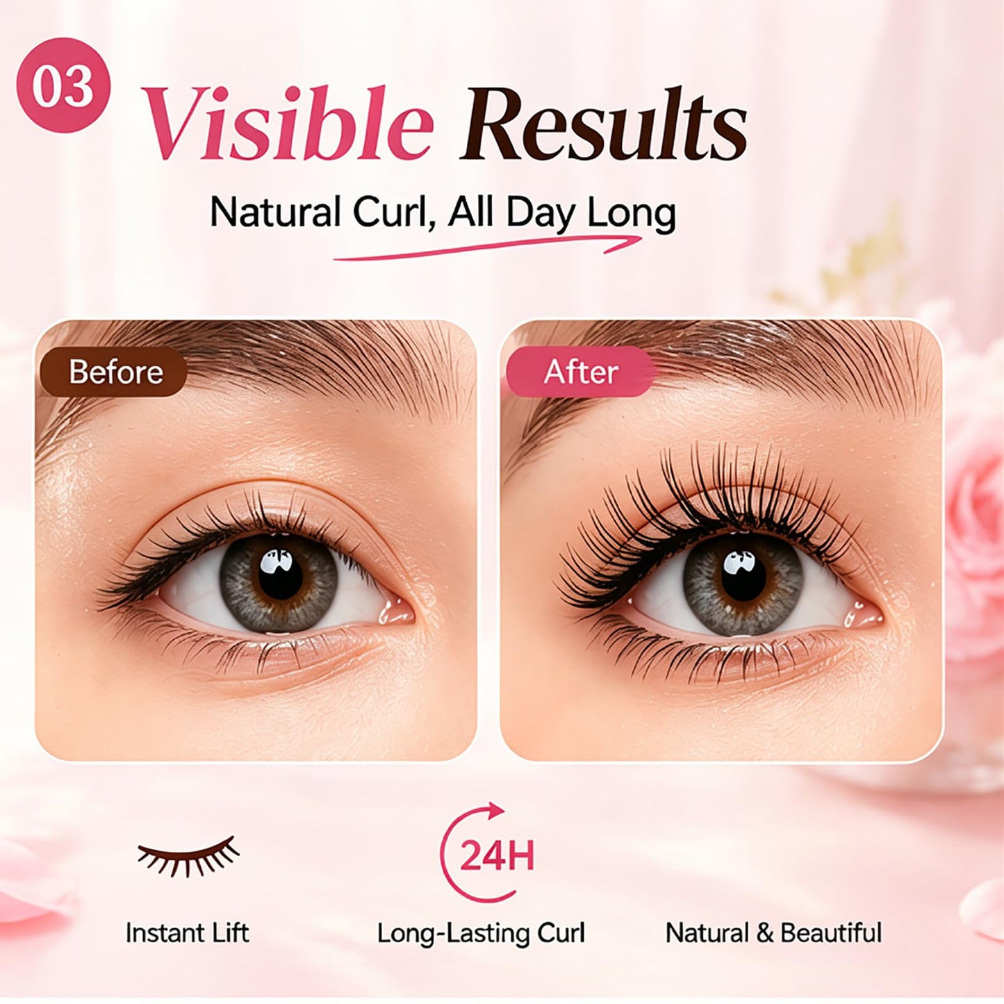 Heated Eyelash Curler - Heated Lash Curler Electric Eyelash Curler 3 Temp Settings for Makeup Tools for Achieving A Natural Curl and Long Lasting Eyelashes, Designed for Women, Pink AA