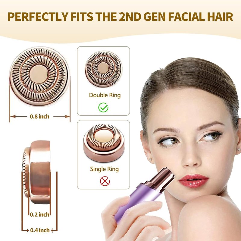 SEIHAI Replacement Heads for Flawless Finishing Touch Facial Hair Remover, Generation 2, As Seen On TV Replacement Heads Blades with Storage Bag for Flawless (4pcs)