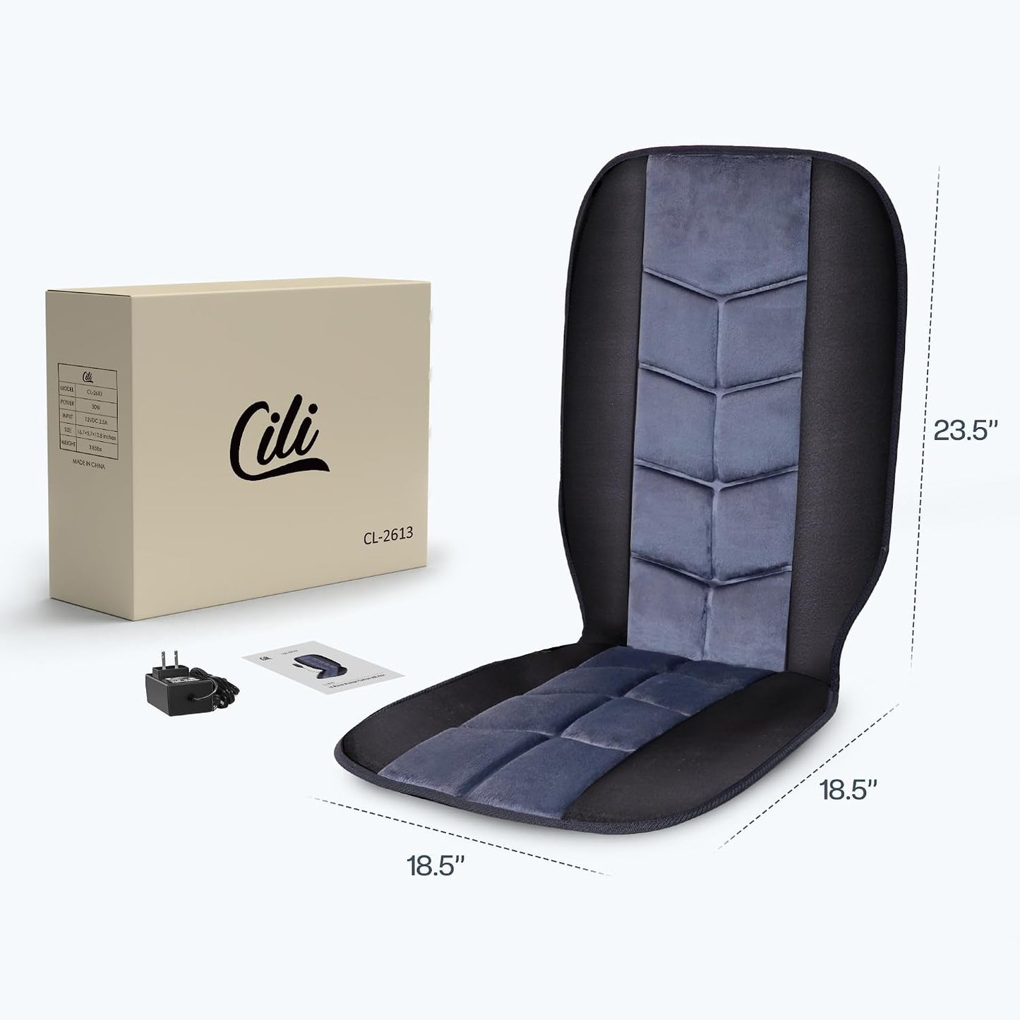 Massage Chair Pad - Back Massager with Heat & 10 Vibration Motors | Relaxation Cushion for Home & Office Use
