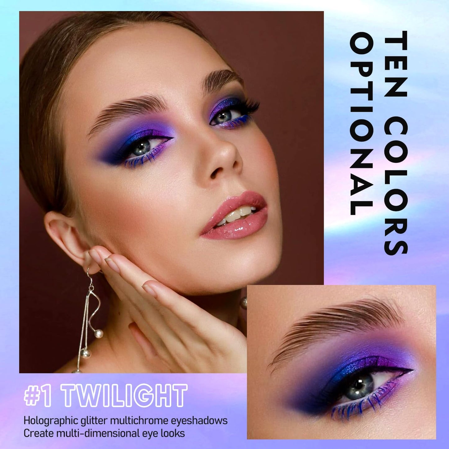 MAKI YIKA Chameleon Liquid Eyeshadow,Metallic Eyeshadow Liquid Intense MultiColor Shifting, Sparkling,Multichrome Eye Shadow Glitter High Pigment Longer-Lasting With No Creasing,Quick-Drying Makeup