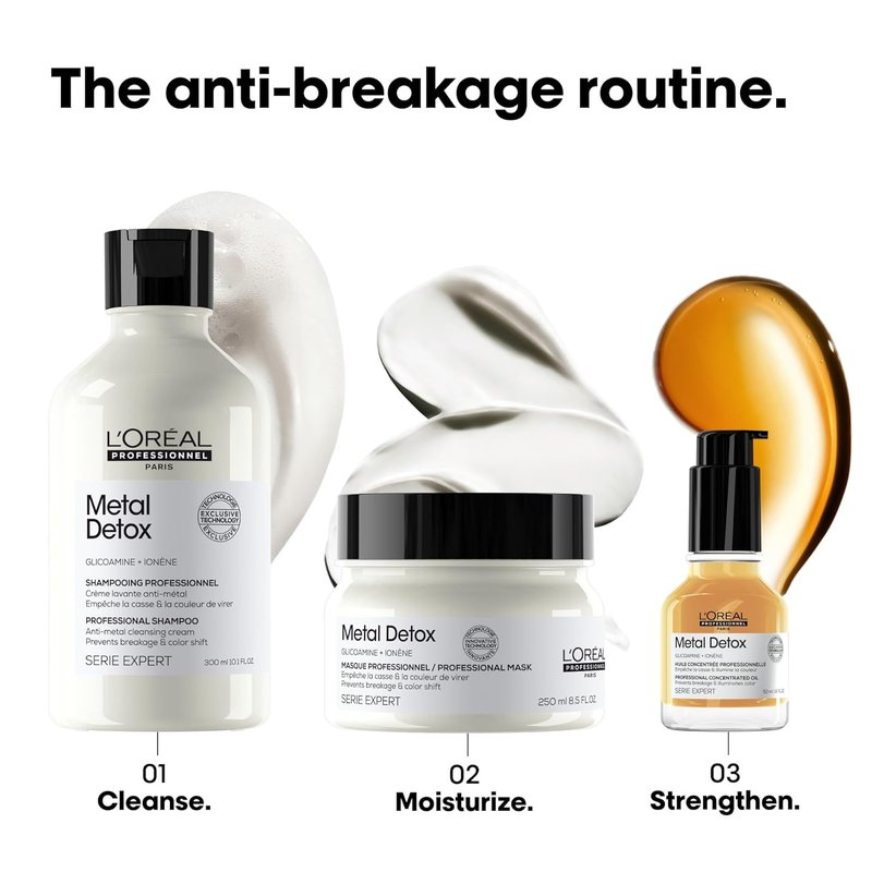 L'Oréal Professionnel Paris Metal Detox Shampoo - Sulfate-Free Formula for Damaged & Color-Treated Hair | Detoxifies & Prevents Breakage