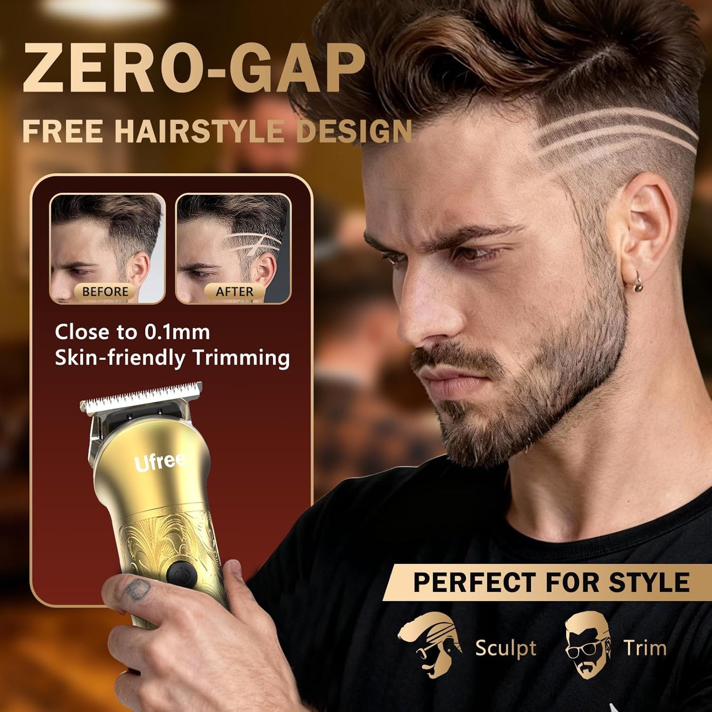 Ufree 8-In-1 Professional Hair Cutting Kit - Cordless Clippers & Trimmers Set for Men | Rechargeable Beard Trimmer & Electric Shaver