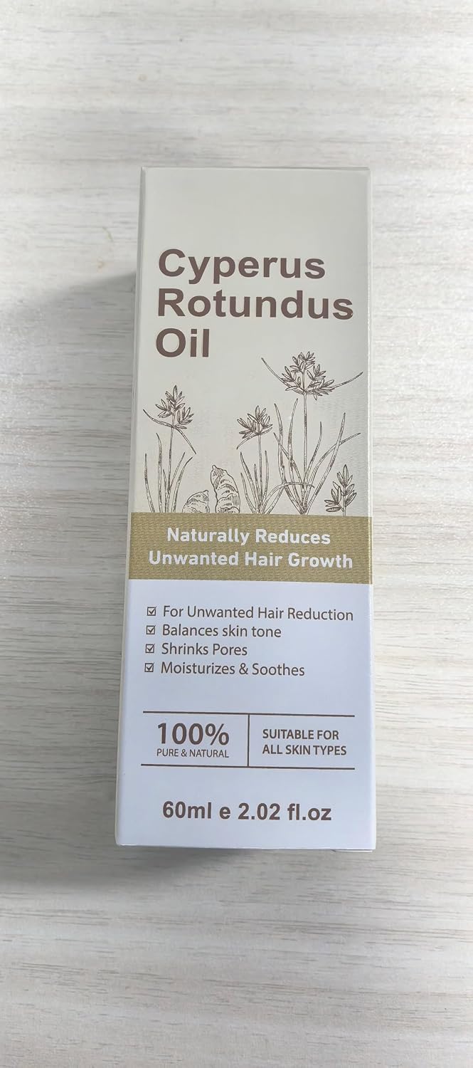 Cyperus Rotundus Oil for Men & Women | Natural Hair Growth Reduction, Hydrating & Pore Minimizing | 60ML x 2