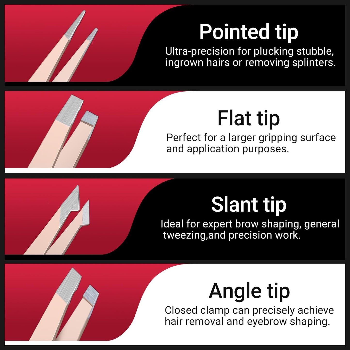 TsMADDTs Eyebrow Tweezers Kit - 8-in-1 Facial Hair Removal Tools with Scissors, Razor & Travel Bag