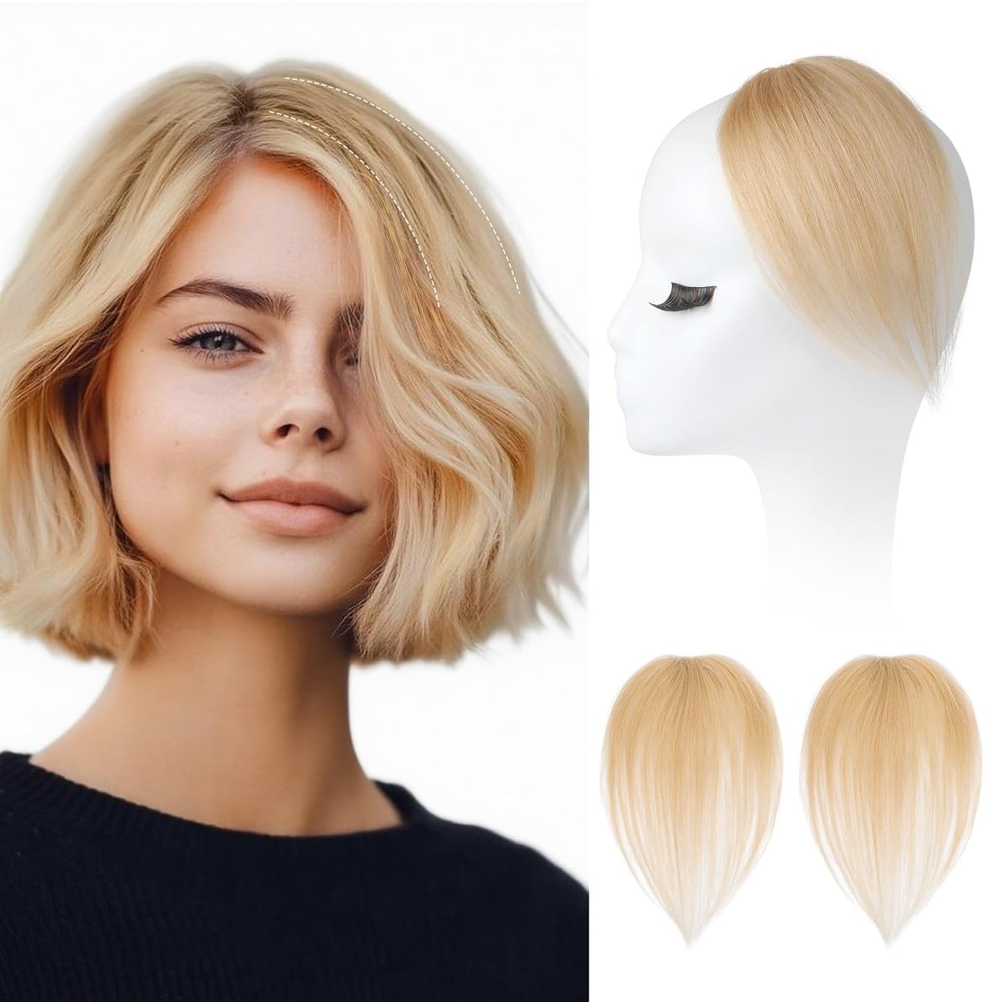 REECHO Clip-In Hair Volumizer | Short Thick Extensions for Fine Hair - Silver Grey, 8 Inch