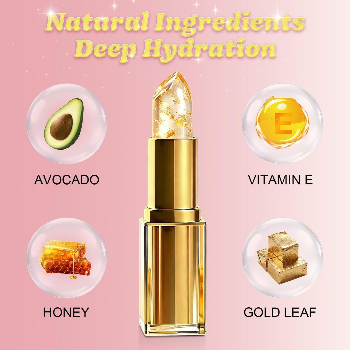 Josmon pH Adjusting Lipstick, Color Changing Lipstick, Clear Lip-stick That Changes Color, Long-Lasting Hydrating Shine Lip Balm, Non-Sticky Lip Gloss Stick, Suitable for All Skin Tones