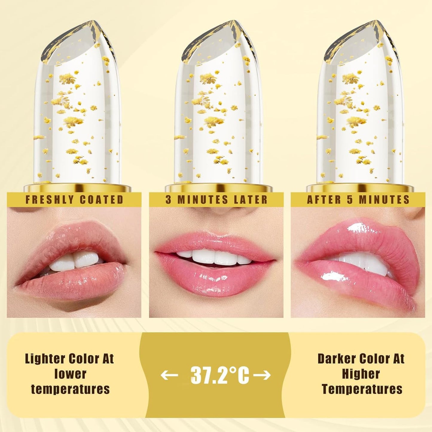 Color Changing Lipstick for Older Women, Ph Adjusting Clear Lip Gloss, Transferproof Color Lipstick Long-Lasting Hydration Without Stripping, Keeping Makeup In Place for Up To 8+ Hours