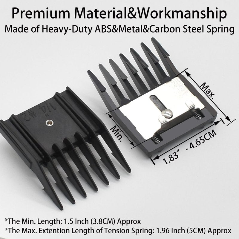 AIRERA Professional A5 Style Animal Hair Clipper Attachment Guard Guide Cutting Combs 76926-900, Compatible with Oster Classic 76 A5 Andis AG BG Wahl KM Pet Groomers (Blue, #2-1/4")