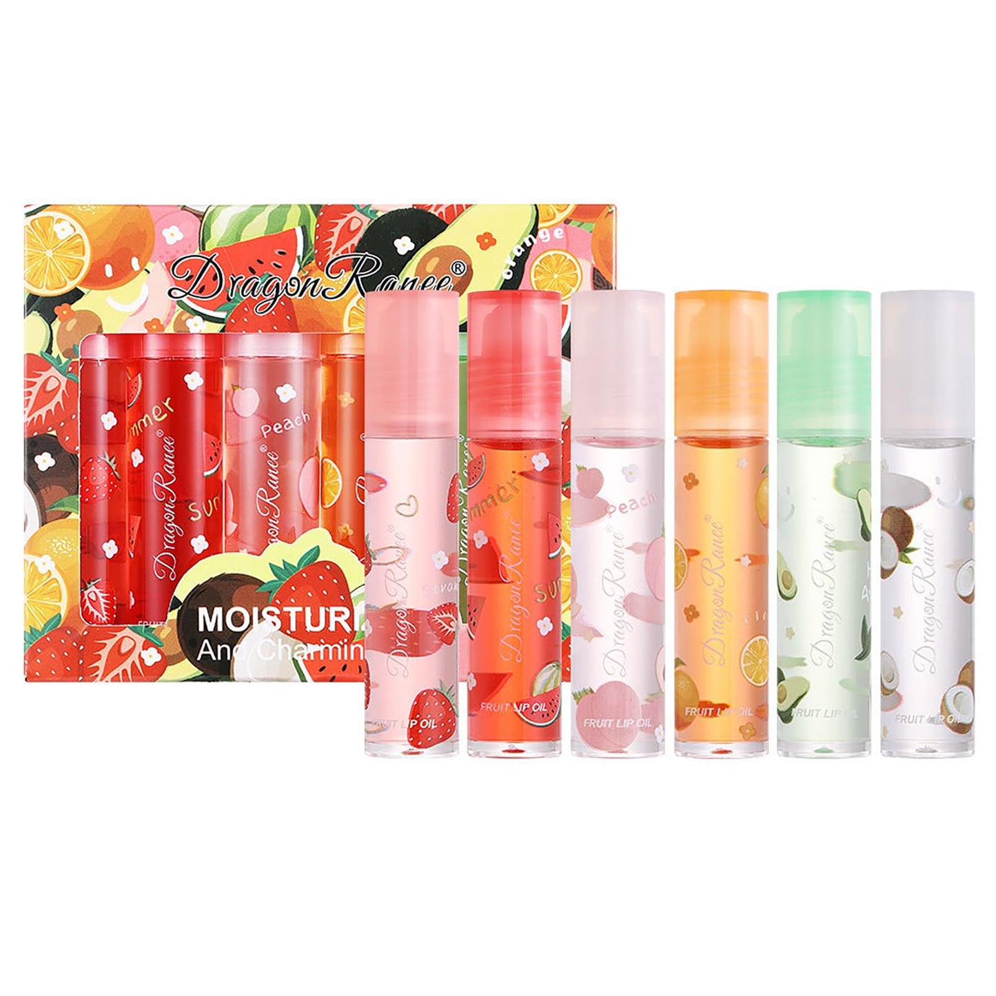 Lissymuse Nourishing Lip Oil Gloss Set, 6pcs Non-Sticky Moisturizing Smooth Glossy Finish Lip Glow Oil, Tinted Plumping Butter Lipgloss Long Lasting Lips Balm - Lips Care Stuff for Women Girls Teens