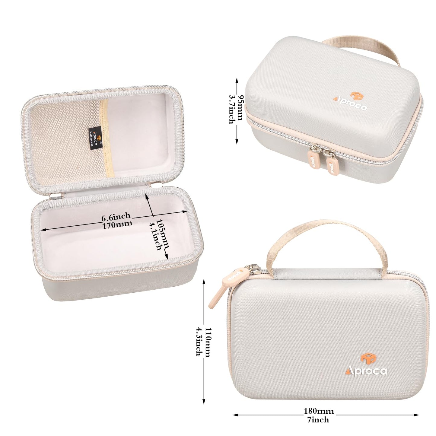 Aproca Case Compatible with Newbealer Travel Iron Mini Dry Iron, Portable Storage Bag for Accessories - Grey (Case Only)