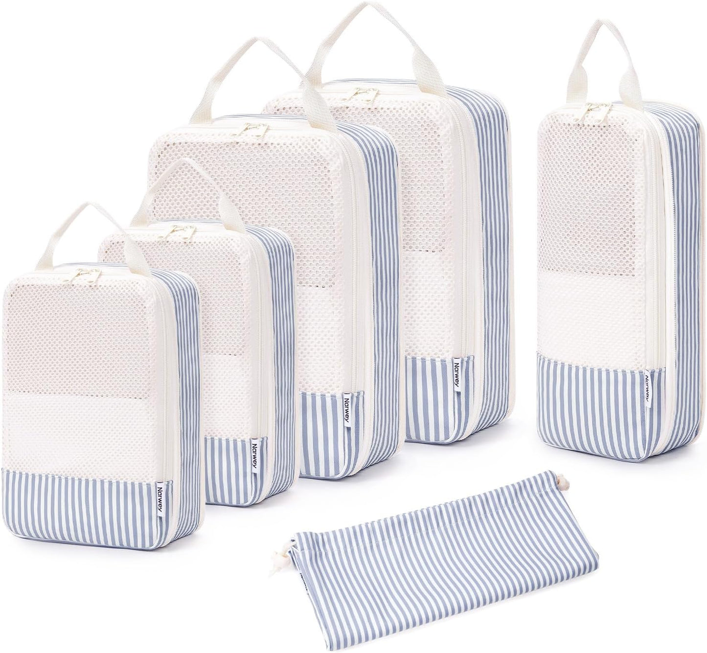 Compression Packing Cubes Set - Durable Travel Organizers for Men & Women | 6-Piece Luggage Storage Solution