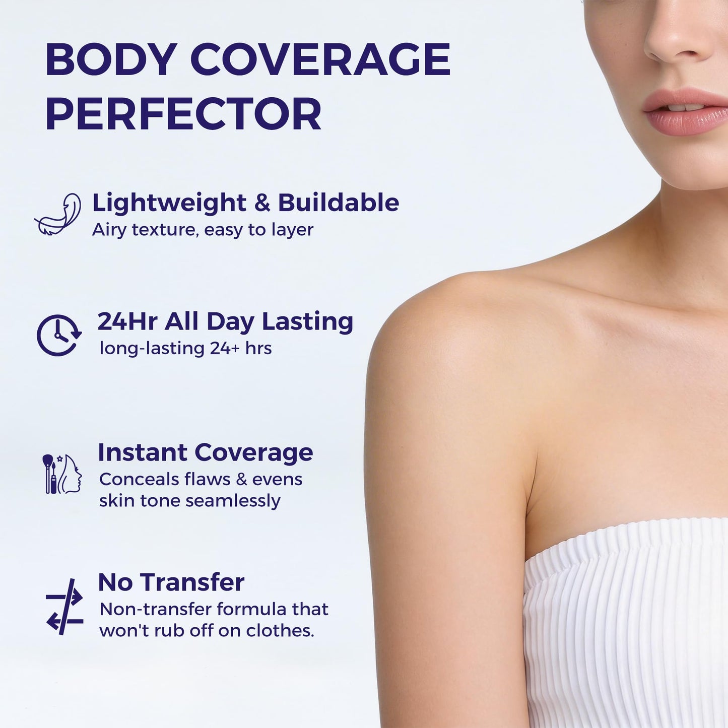 Tattoo Cover Up Makeup Waterproof, Body Coverage Perfector Tattoos Scars Blemishes Spots with 24Hr Long Lasting, Full Coverage Sweatproof Transfer Resistant Concealer for Face Body 2.5 oz, 03 Tan Deep