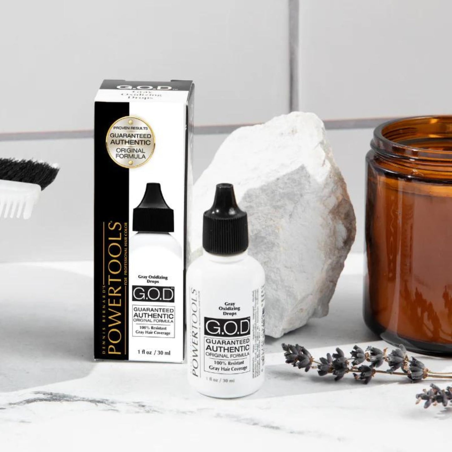 POWERTOOLS Gray Oxidizing Drops - Covers Resistant Gray Hair, Adds Depth and Shine to Any Hair Color (1 Fl Oz, Liquid)