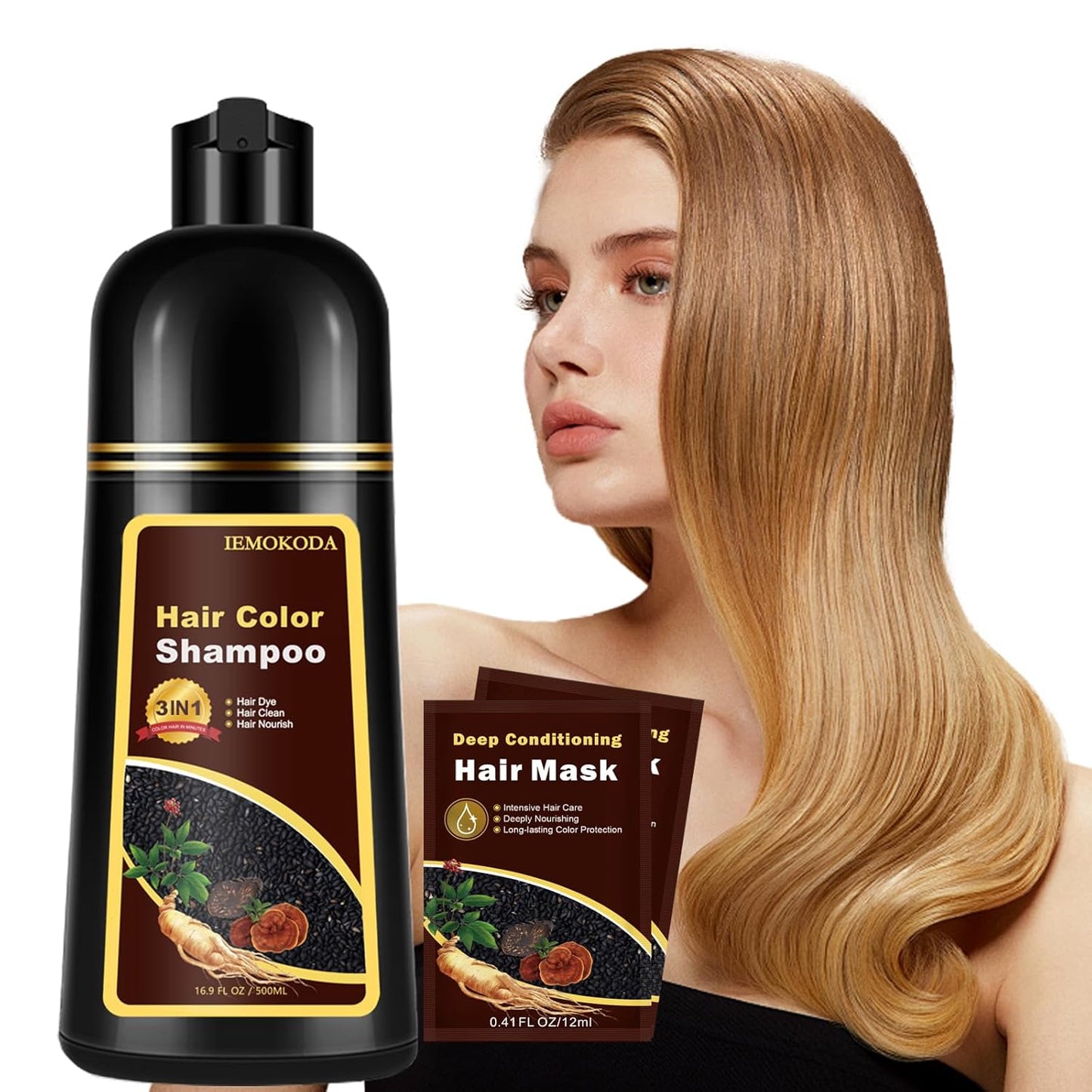 Silver Hair Dye Shampoo - 3 in 1 Instant Color for Men & Women | Long-Lasting Silver Gray, 16.9 Fl Oz