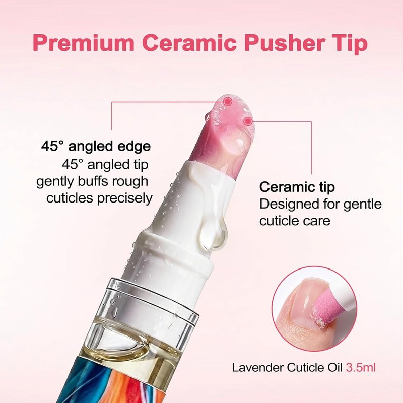 Ceramic Cuticle Pen - Moisturizes & Polishes Dry Cuticles | Instantly Removes Dead Skin, Leaves Nails Shinier