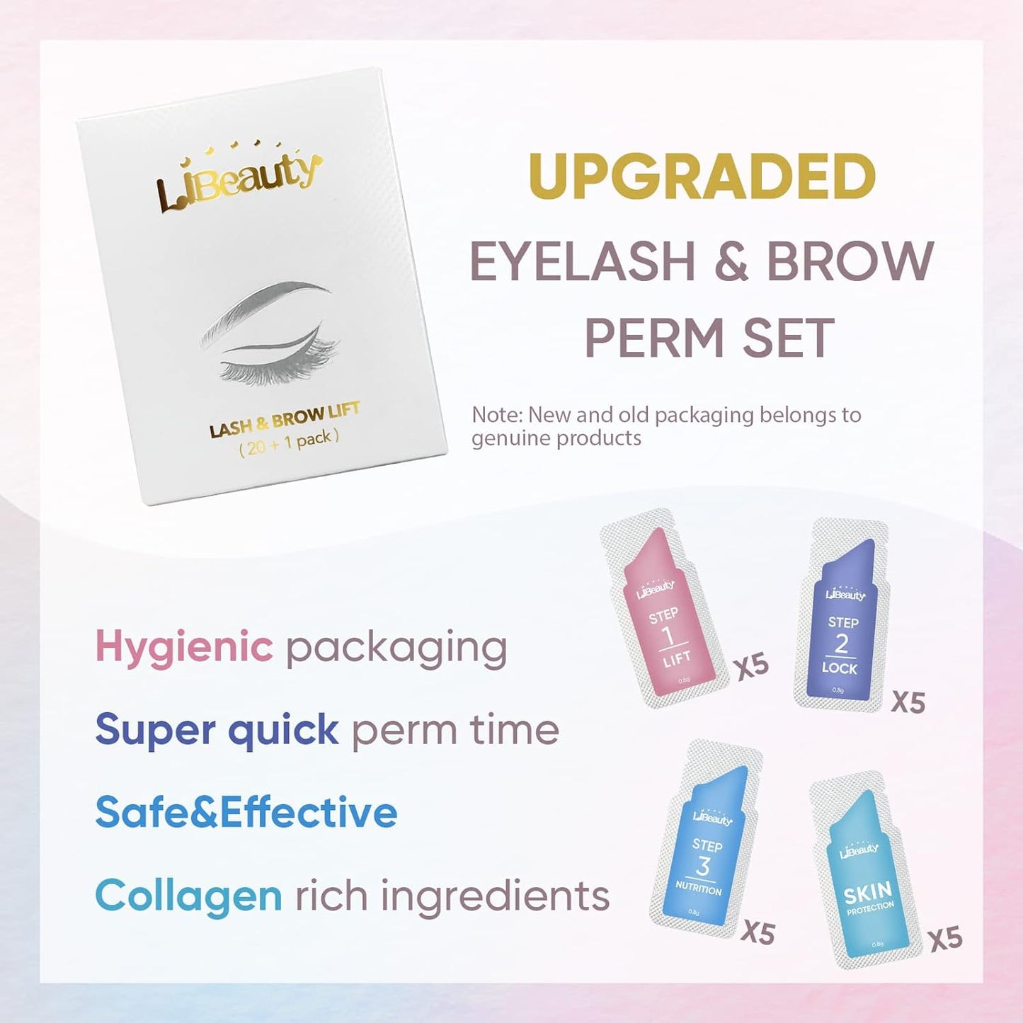 Brow Lamination Kit - Lasting 8 Weeks Home Perm Set | Upgraded Curling & Perming Lotion (20 Pcs)