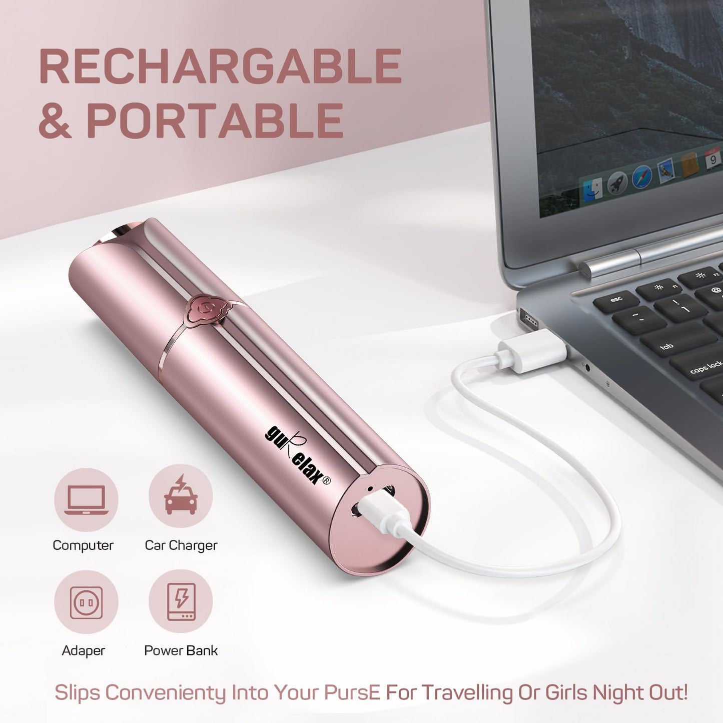 Facial Hair Removal for Women- As Seen on TV, Electric Painless Face Shaver, Rechargeable Hair Removal Device for Face, Lip, Chin with 2 x Replacement Heads