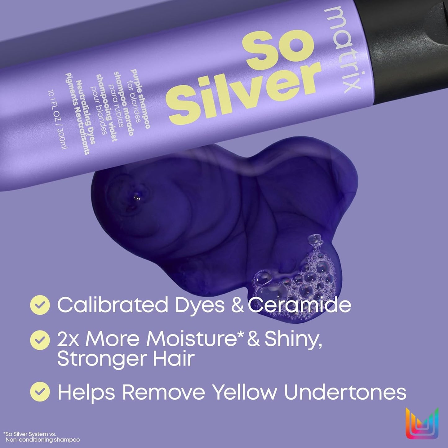 So Silver Purple Shampoo - Neutralizes Yellow Tones, Brightens & Tones | For Blonde, Grey & Platinum Hair
