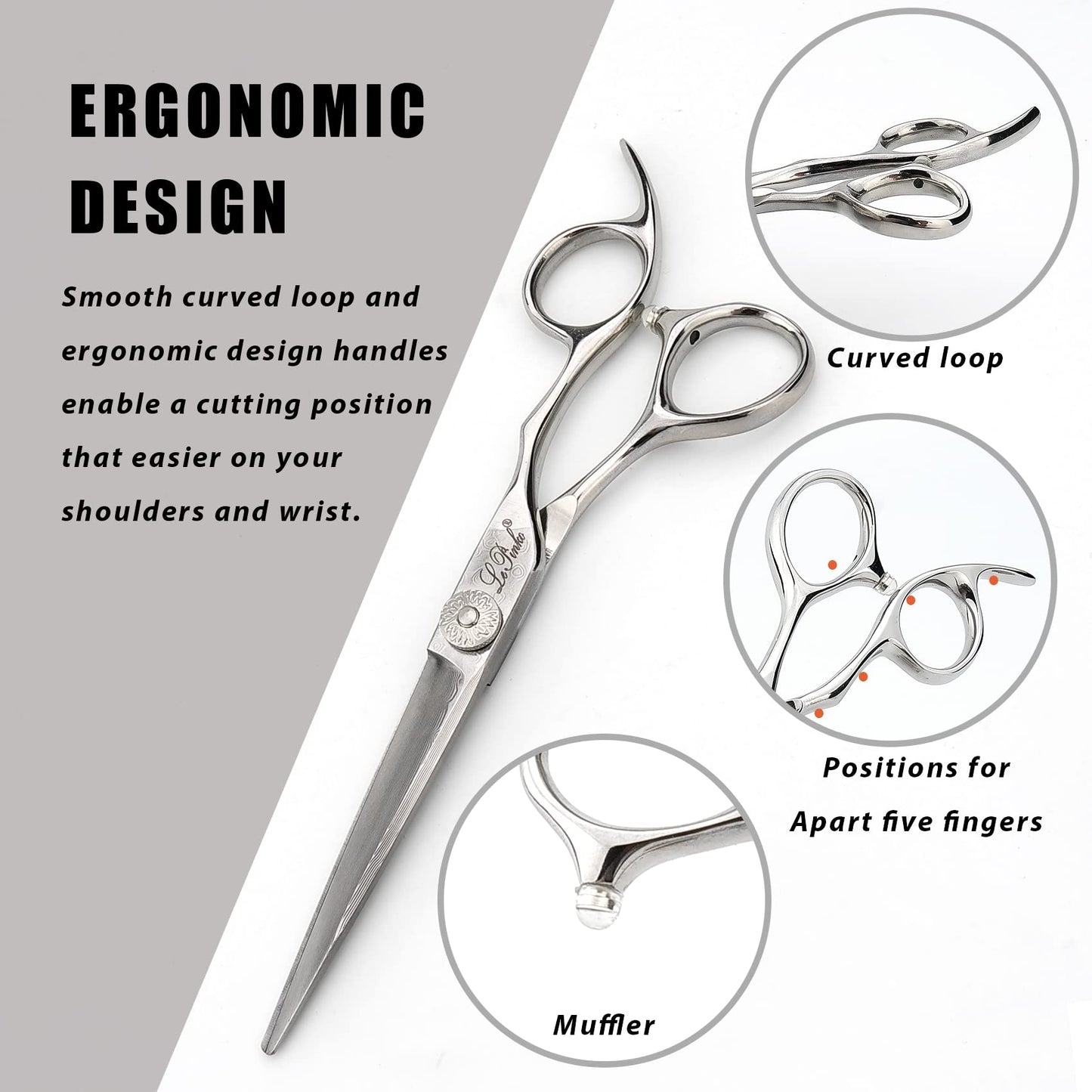 LePinko Premium Damascus Steel Hair Cutting Scissors, 6.0 Inch Master Level Hair Texturizing Shears For Hairstylist, Hairdresser, Studio, Salon, Barber