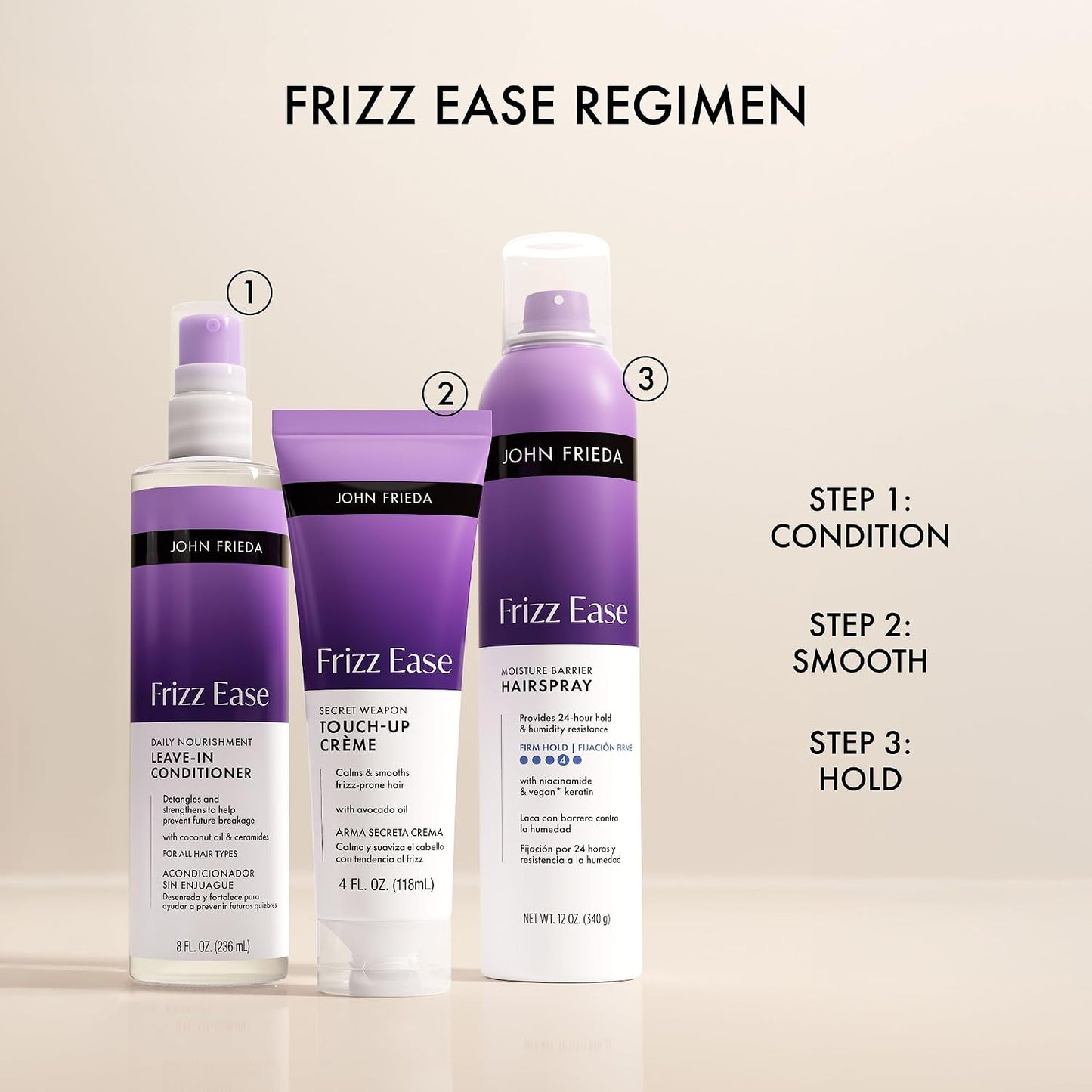 Frizz Ease Touch-Up Cream - Anti-Frizz Smoothing Cream with Avocado Oil | 4 fl oz for Frizzy Hair