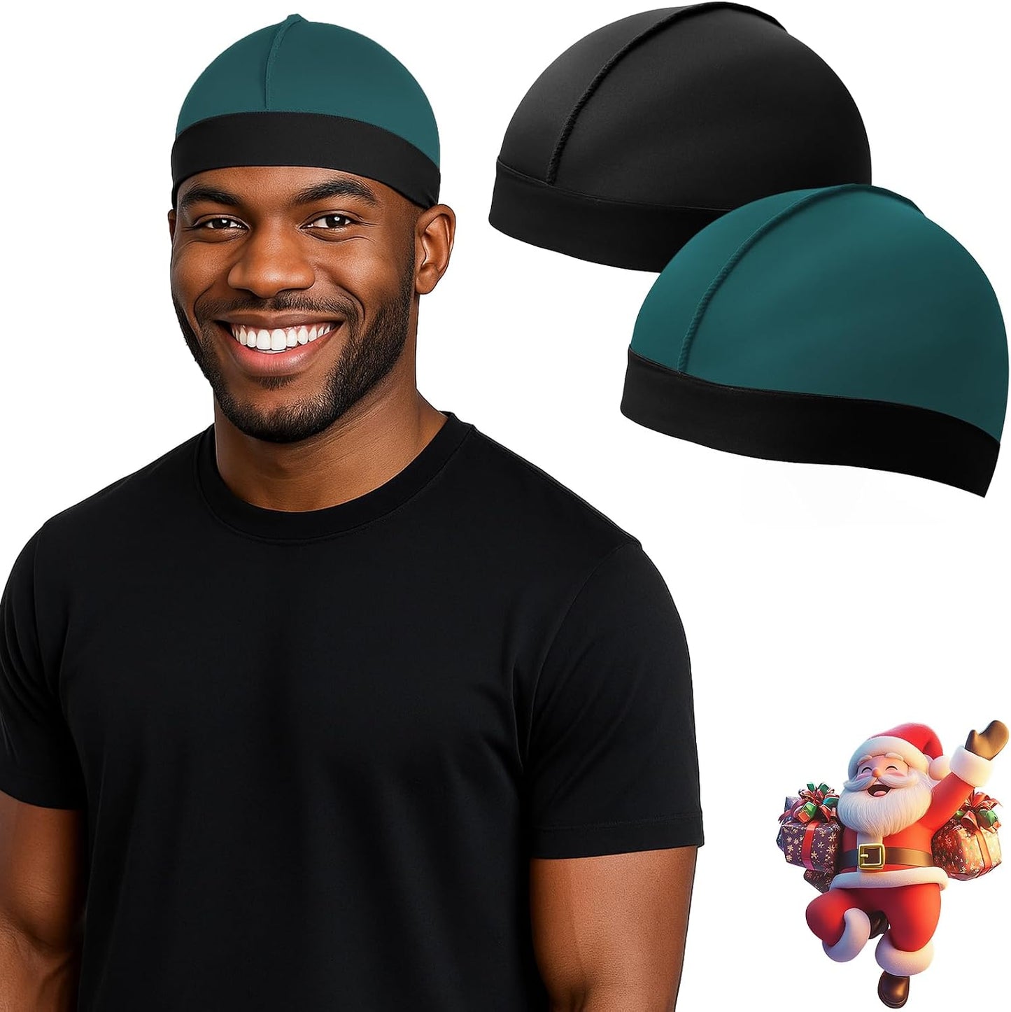 Adjustable Wave Caps for Men - Premium Elastic Stocking Cap for 360, 540, 720 Waves | Comfortable Fit
