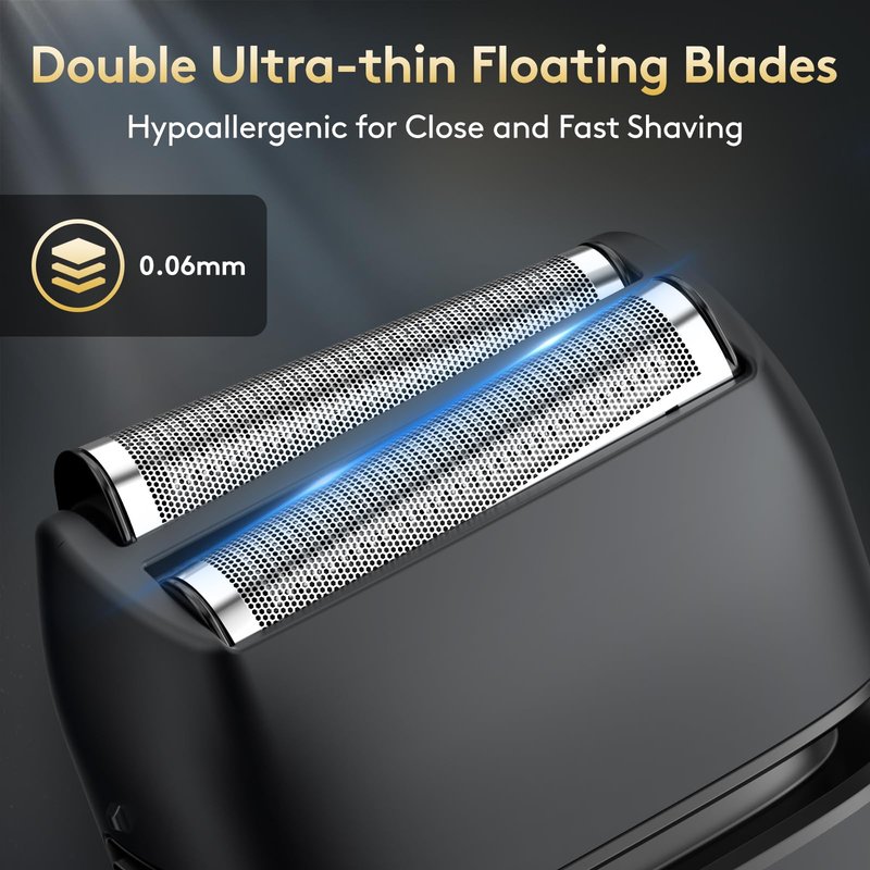 Brightup Electric Foil Shavers for Men - Smooth & Close Electric Razor for Men with Pop Up Trimmer - Wet Dry Shaving/Travel Lock/LED Display/IPX6 Waterproof
