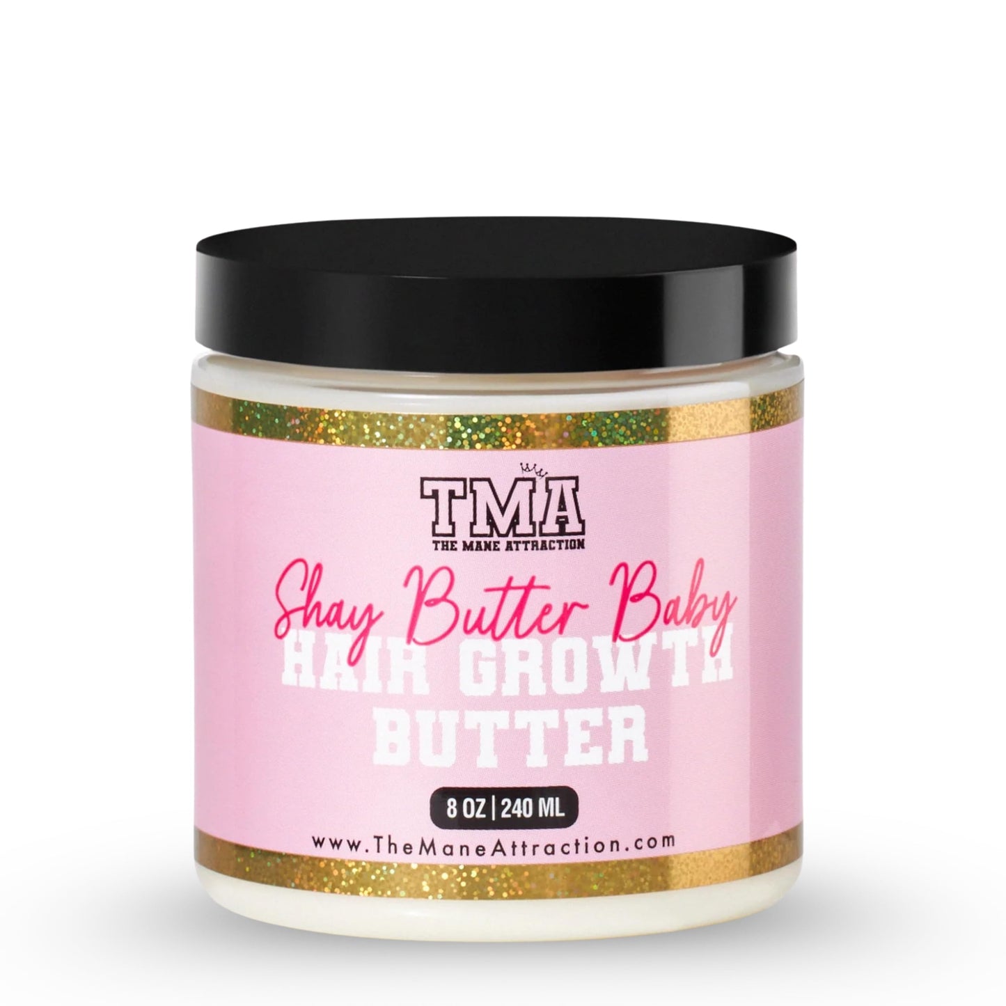 The Mane Attraction Shea Butter Baby Moisturizing Hair Butter – Deep Hydration & Length Retention Cream for Dry, Curly & Natural Hair – Shea Butter, Castor & Black Seed Oil – Frizz Control – 8oz