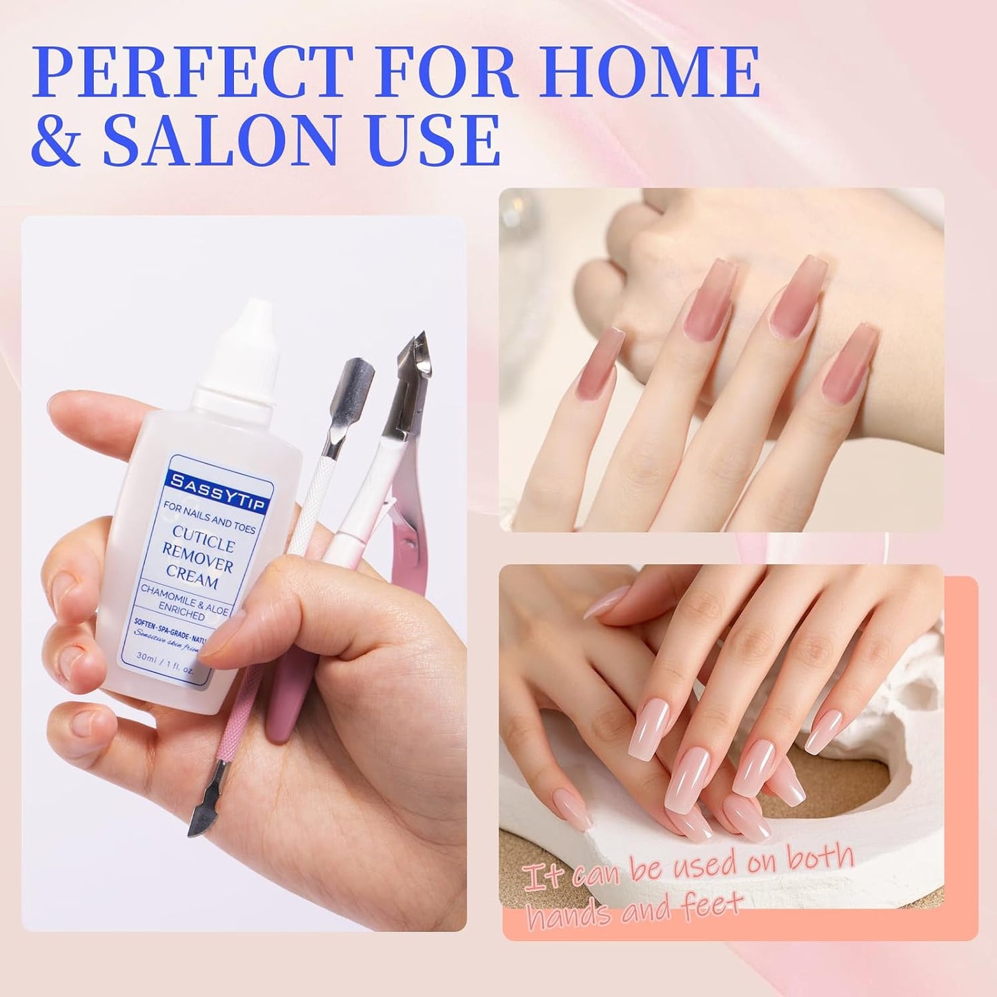 Cuticle Remover Gel - Rapid 15-20 Second Softening with Jojoba Oil & Vitamin E | Gentle Dead Skin Remover for Hands & Feet, 1 fl. oz.