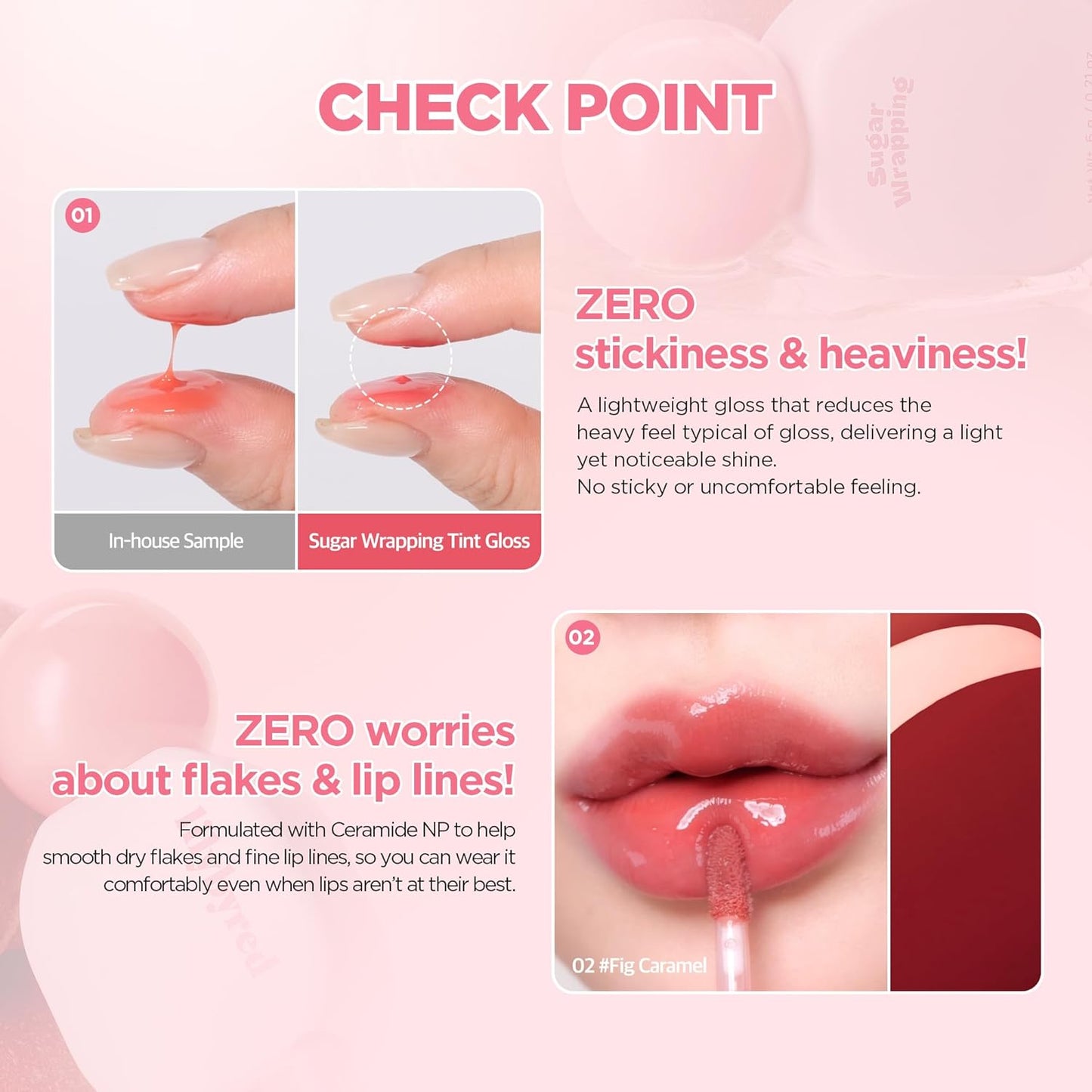Lilybyred Sugar Wrapping Tint Gloss - Korean Lip Stain, Ceramide-Infused, Lightweight & Non-Sticky | 0.21 oz, 01 Peach Syrup