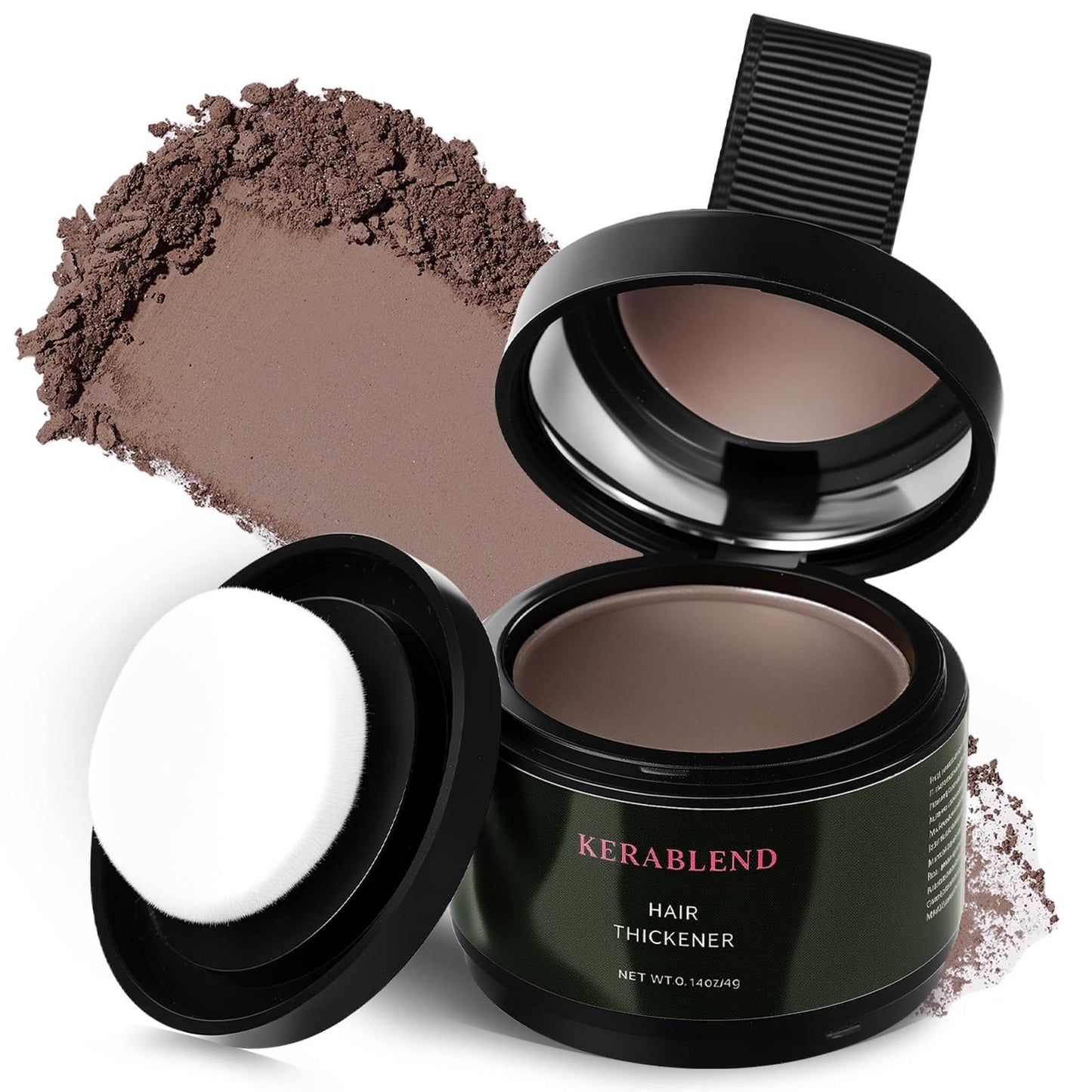 Kerablend Hair Thickener,Magic Root Cover Up, Hair Concealer for Root Touch Up, Sweat and Waterproof Instant Coverage, With Applicator for Men and Women(Dark Brown)