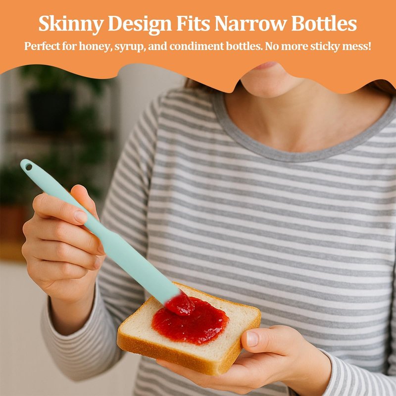 6 Pack Silicone Jar Spatula Small Silicone Spatulas Mini Jar Scraper for Peanut Butter, Mayo, Jams Flexible Kitchen & Baking Tools