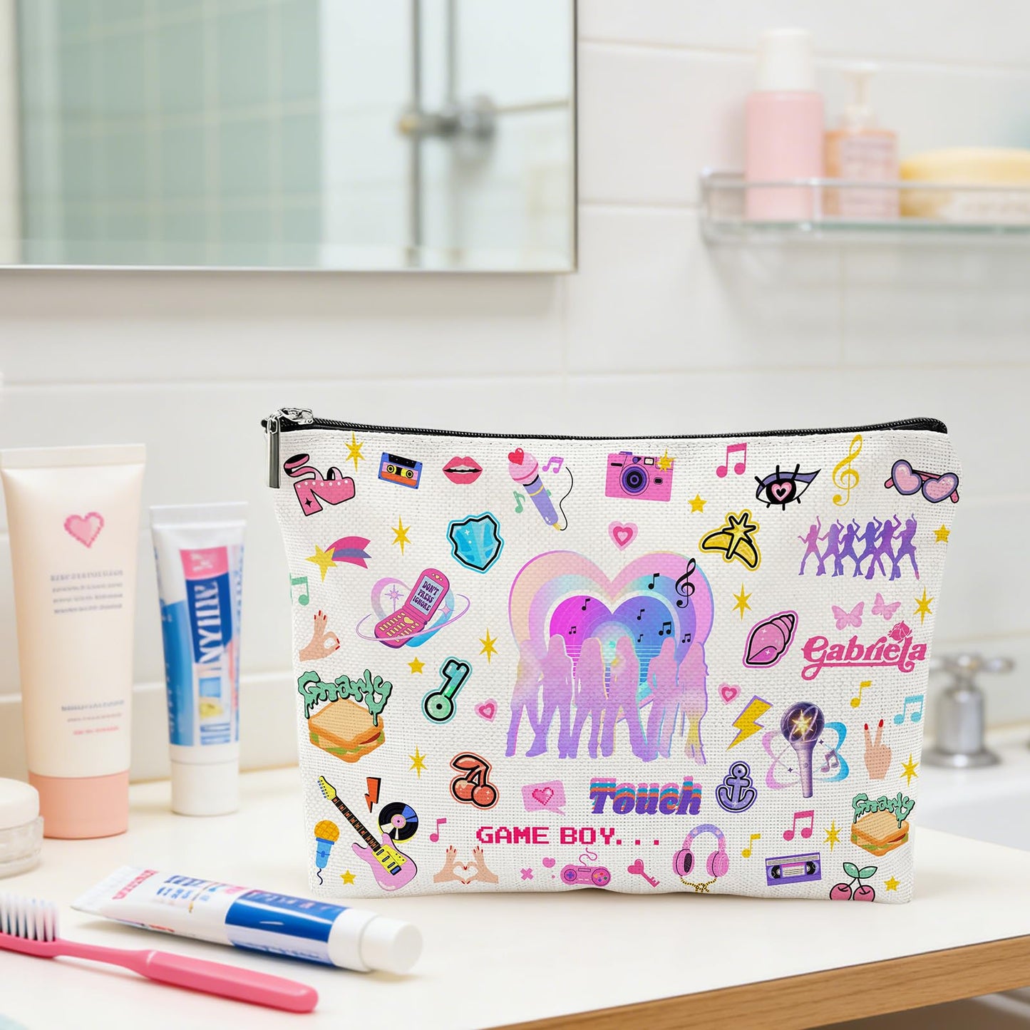 Repnalm Katsyee Merch Inspired Kpop Makeup Bag for Women Merchandise Gifts for K-Pop Lovers