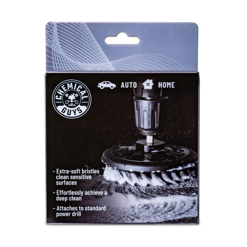 Chemical Guys ACC506 Light Duty Spinner Multi-Surface Drill Brush Attachment (Fits Any Standard Drill - Power Scrubber Removes Stains & Gently Cleans Upholstery, Fabric and Carpet), Gray