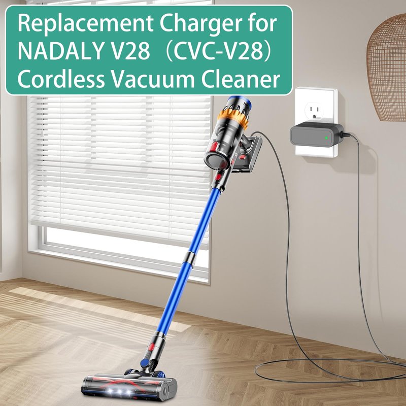 Replacement for 29.6V Battery Vacuum Cleaner Charger, 36V AC Adapter Compatible with NADALY V28 CVC-V28 29.6 Volts Battery Powered Cordless Stick Vacuum Cleaner
