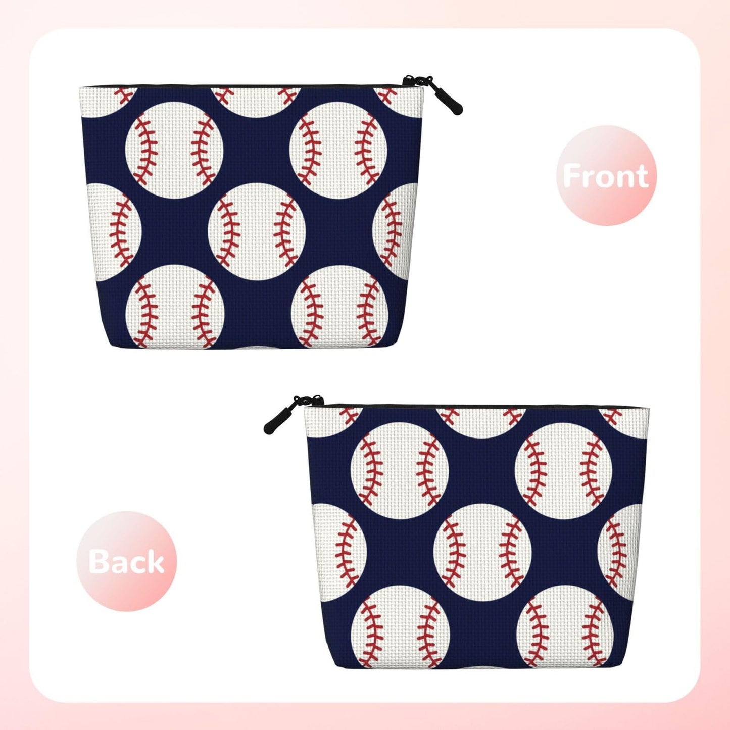 Baseball Travel Toiletry Bag for Boys - Cute Small Water-resistant Makeup Bag for Kids & Women - Foldable Cosmetic Organizer Storage Bag for Toiletries Accessories Bathroom Stuff