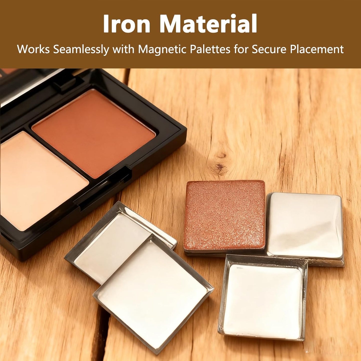 Empty Eyeshadow Pans - 20 Pcs 26mm Square Metal Containers with Depotting Tool | Refillable Makeup Palette Accessories