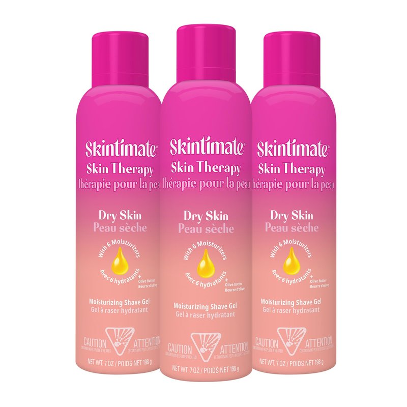Skintimate Skin Therapy Dry Skin Shave Gel for Women, 3 Pack | Skintimate Shaving Cream for Women, Womens Shaving Cream, Shaving Foam, Womens Shave Gel, Pack of 3, 7oz each