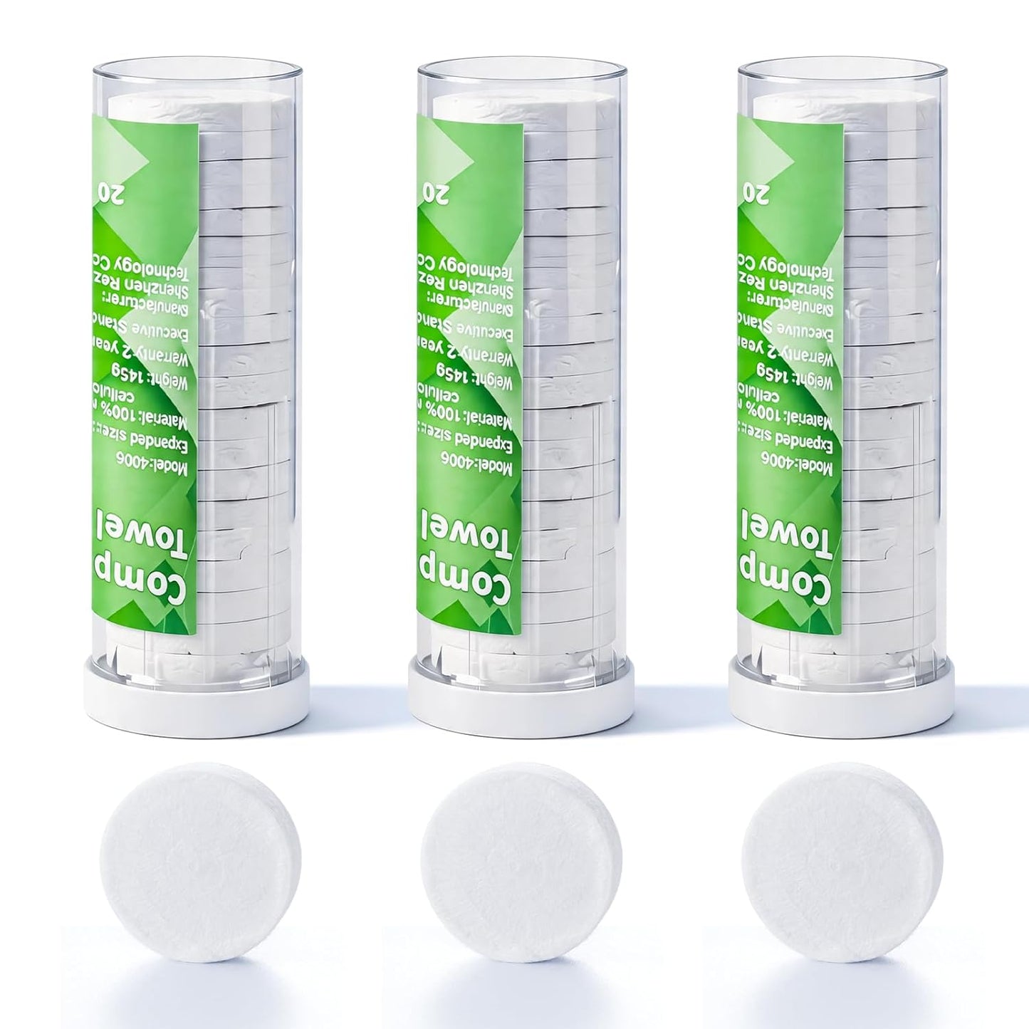 Compressed Disposable Towels - Perfect Refills for Hot Towel Dispenser | 60 Pieces (3 Tubes)