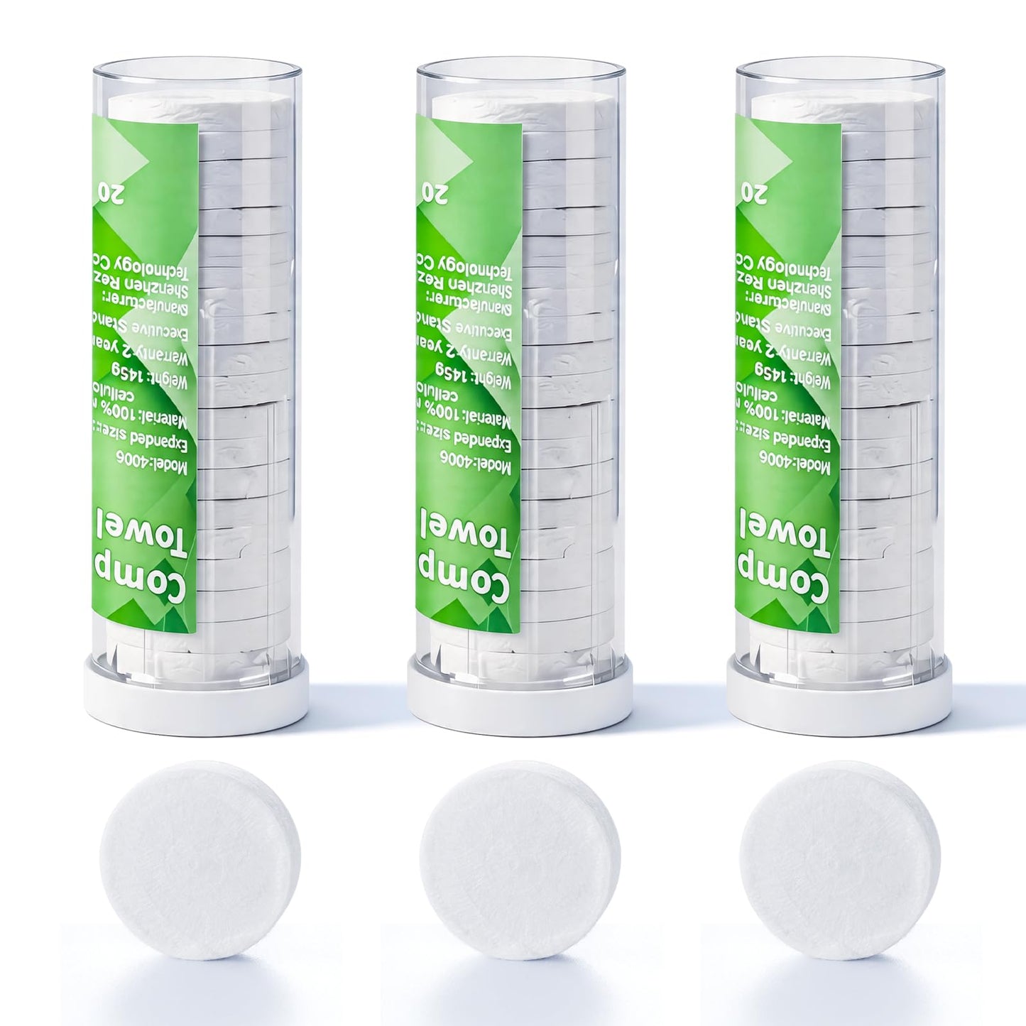 Compressed Disposable Towel Refills – For Hot Towel Dispenser, Bathroom Face Warmer & Smart Hot Towel Heater Machine – 60 Pieces (3 Tubes)