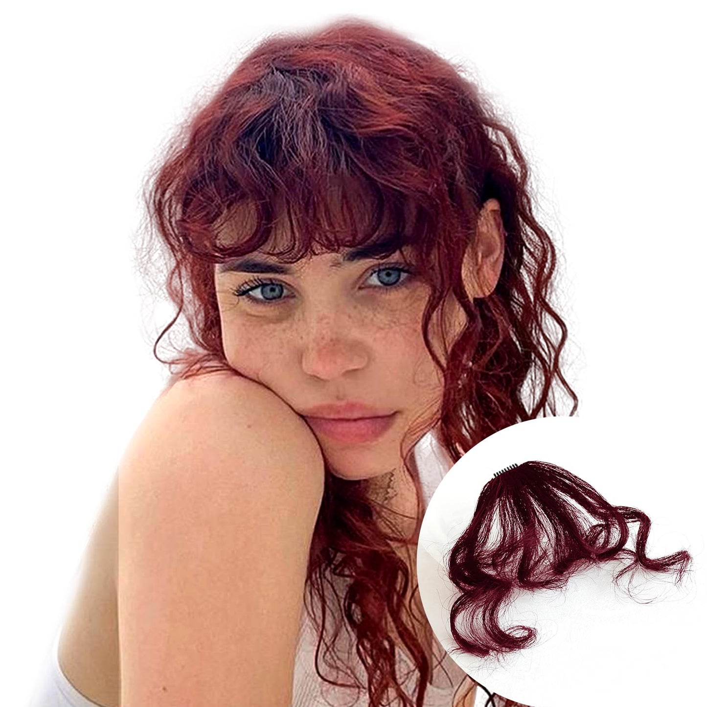VAVANGA Curly Bangs Clip in Hair Extension