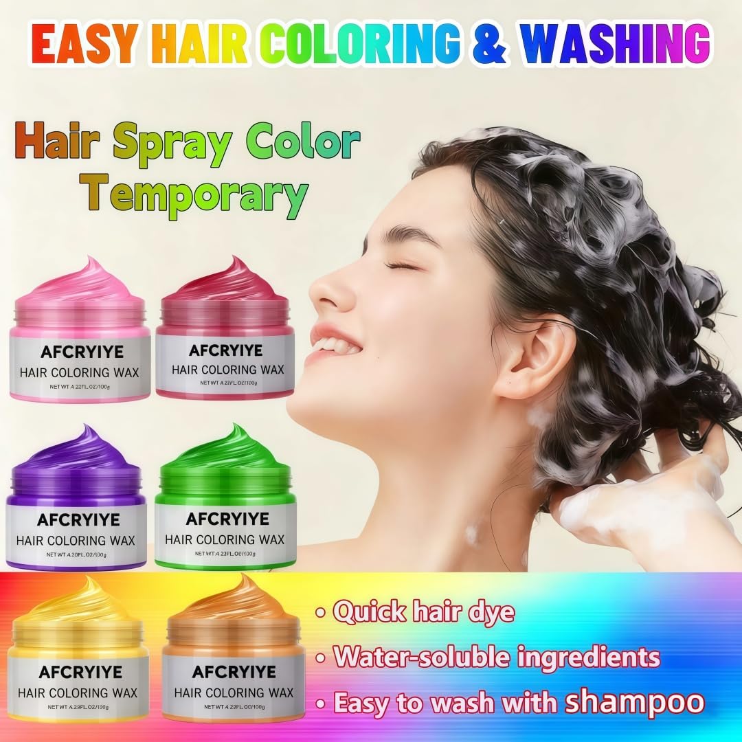 Red Temporary Hair Wax - Easy Wash-Out Hair Color for Halloween, Cosplay & Parties | Hair Dye & Styling Wax 4.23 oz
