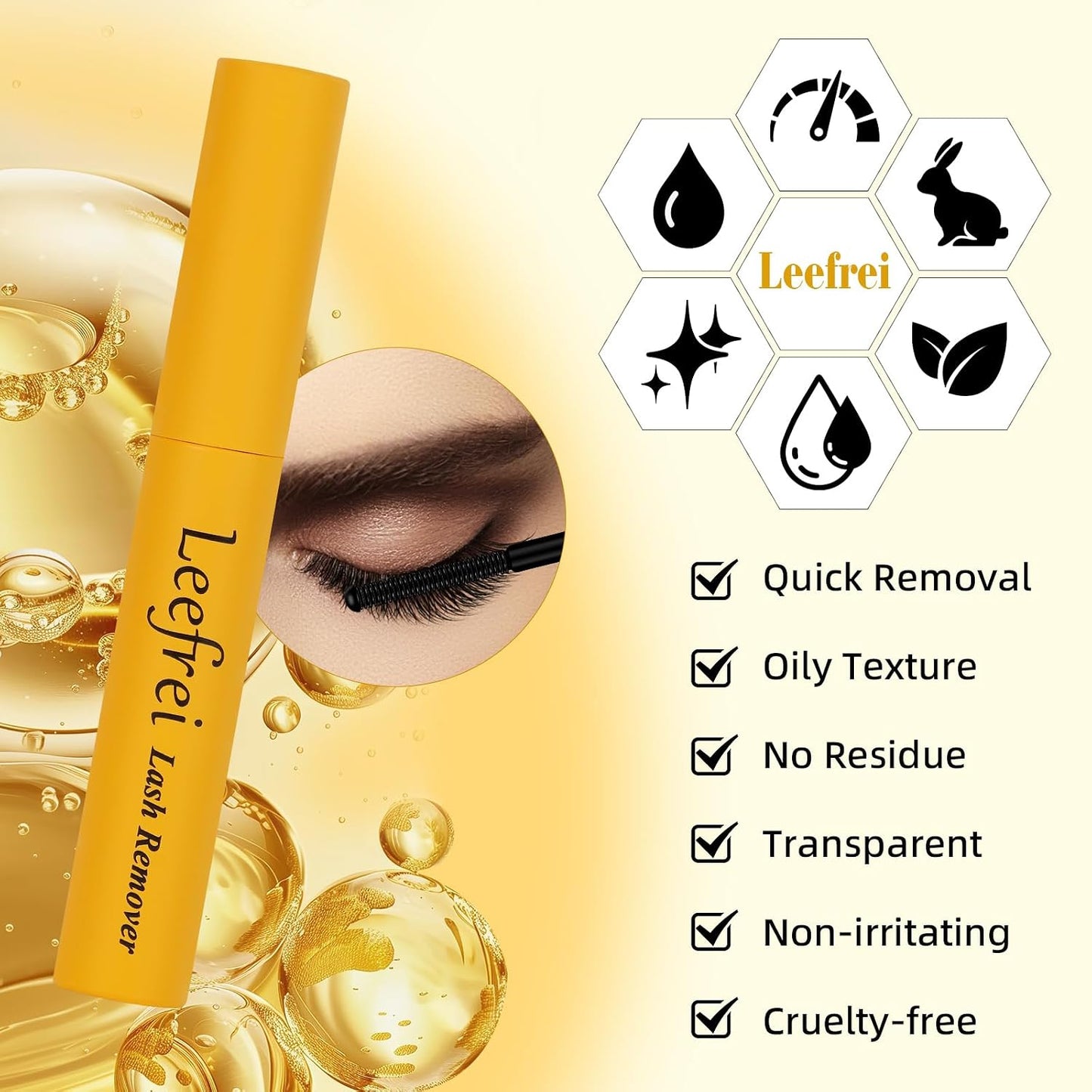 Eyelash Glue Remover for Cluster Lashes - Quick Dissolving & Gentle 5ML Formula | Deep Cleaning for Easy At-Home Use
