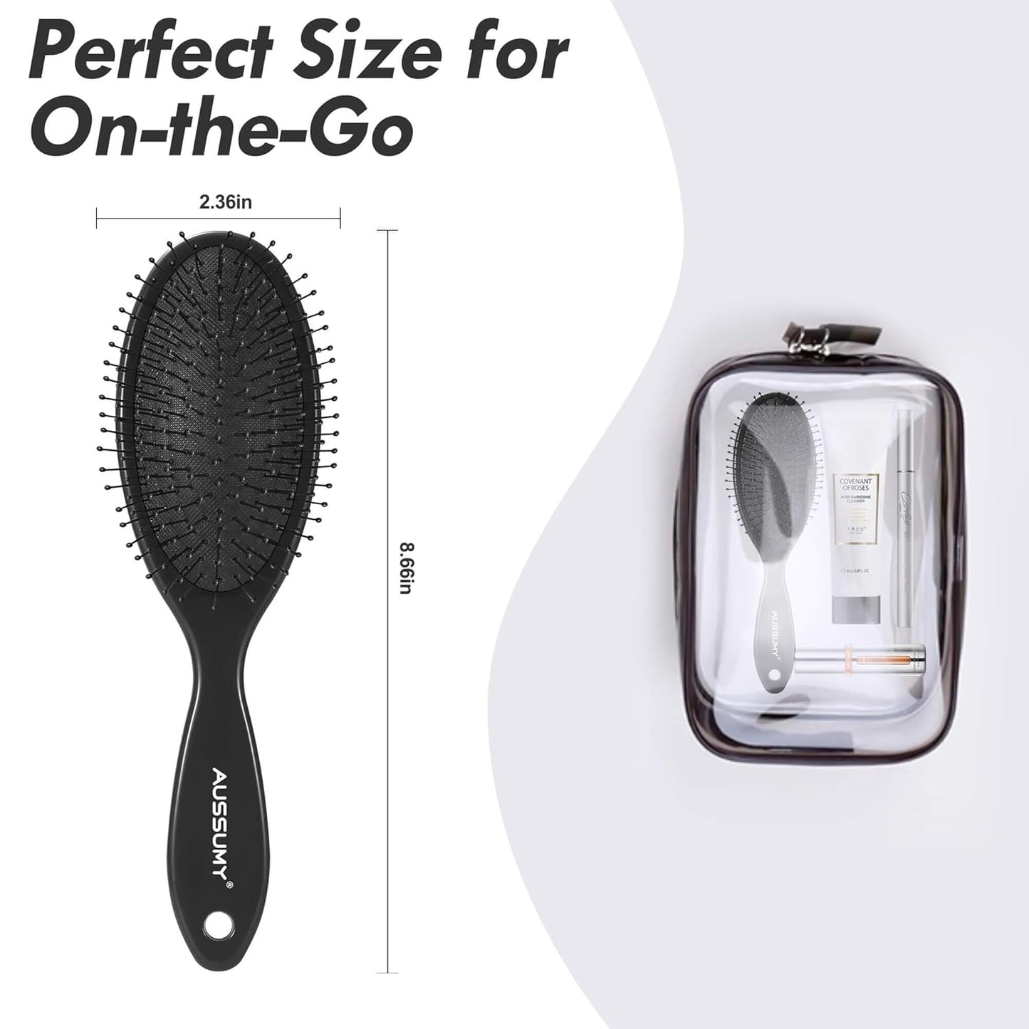 Air Cushion Detangling Hair Brush - 2 Pack Ultra Soft Bristle Detanglers for Curly Hair | Black & Green