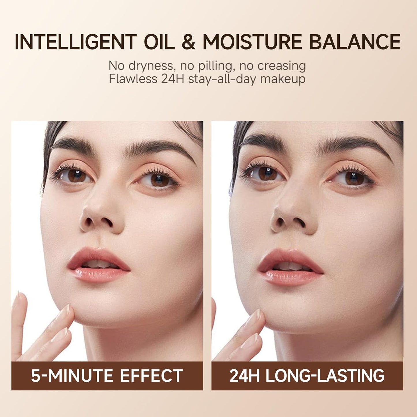 Foundation Stick for Mature Skin - Buildable Light to Full Coverage Makeup | Dual-Ended with Brush - Natural Dewy Finish (Chocolate)