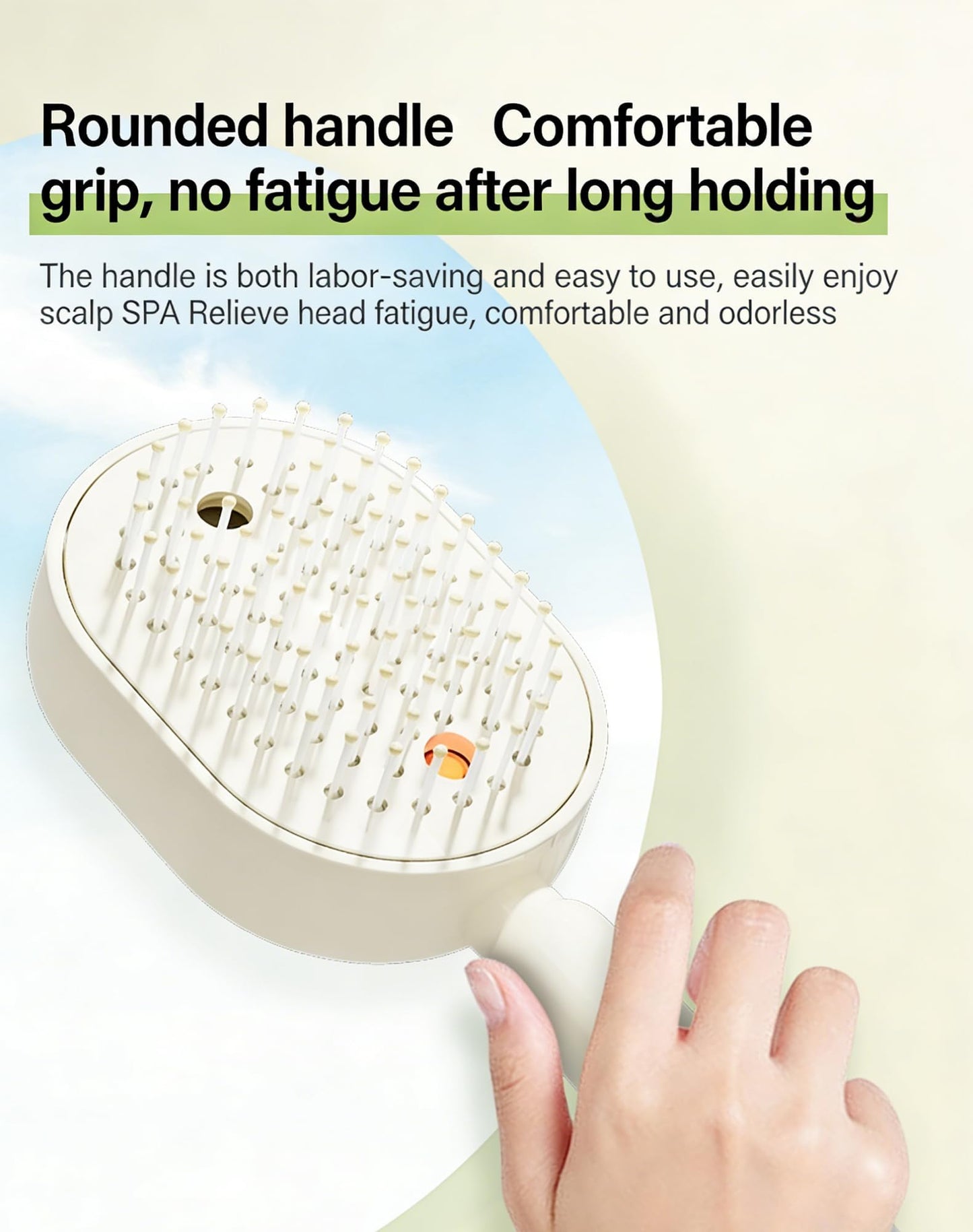5 in 1 air cushion brush, Electric Spray Air Cushion Massage Comb for Women,Reduce Frizz, Smooth & Nourish, for Both Long/Short Hairs Home Spa Cleaning Grooming Styling Detangling (Beige)
