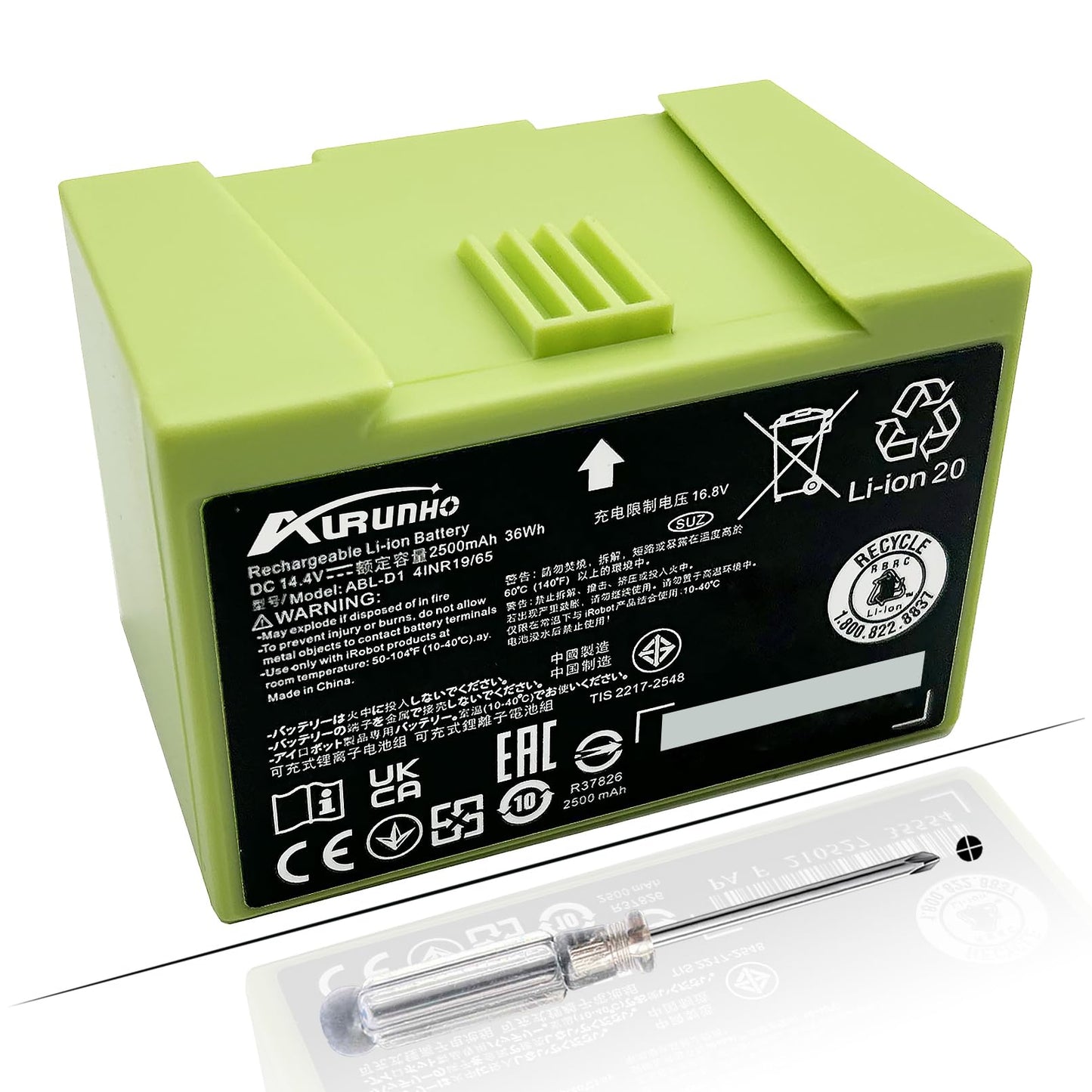AURUNHO for Roomba Replacement Battery ABL-D1 Compatible with Roomba i and e Series i3 i4 i7 i8 3150 i3+ 3550 4150 i4+ 4552 i6 i7158 i7+ j7 7150 7550 i8+ e5 e6 e5150 e5152 e6198