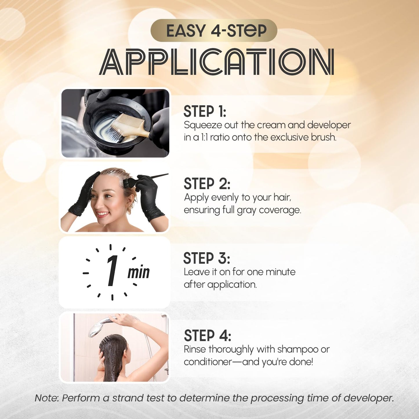 Herbishh 1-Minute Korean Hair Dye Cream & Developer (2.03 fl oz Each) Natural Brown - Permanent Color for Hair Root Touch Up & Full Hair Gray Coverage, Ammonia-Free Hair Dye Kit for Women & Men