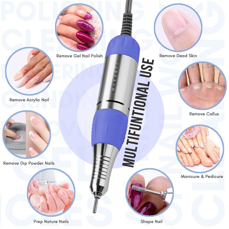 Electric Nail Drill - 30000RPM Professional Nail File for Acrylic Nails | Manicure Tools & Accessories